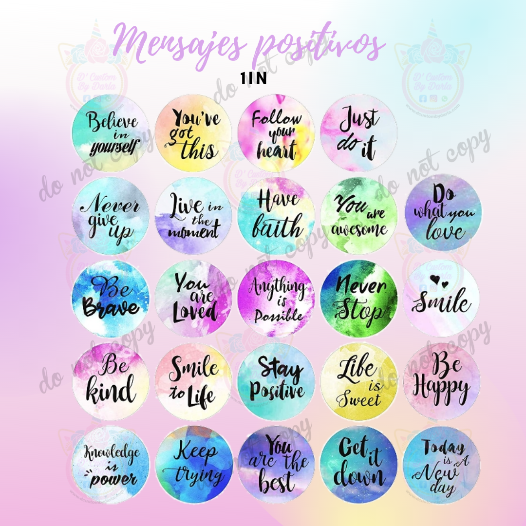 Mensajes positivos sticker 1in