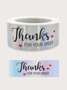 Holo thank you stocker 3x1in rec