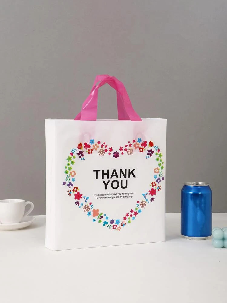 Thank you heart shopping bag 9x12in
