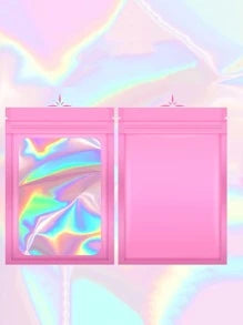Pink Ziplock holograficas 4x6in