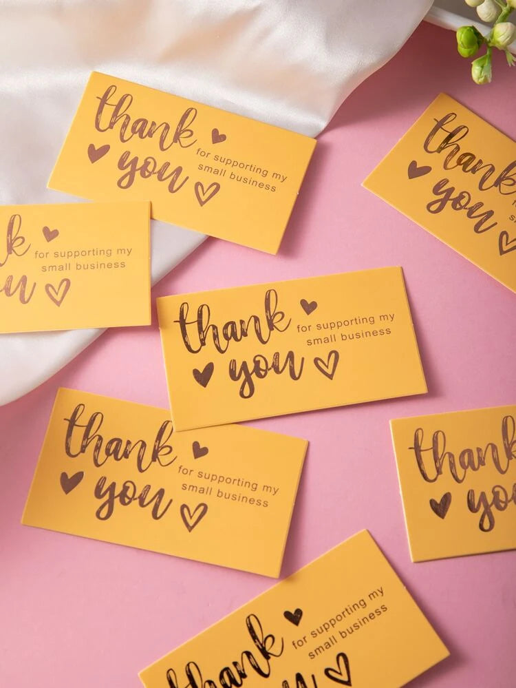 Yellow thank you card