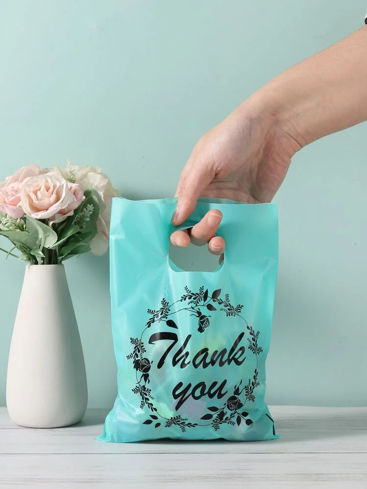 Blue thank you 6x8in merch bags