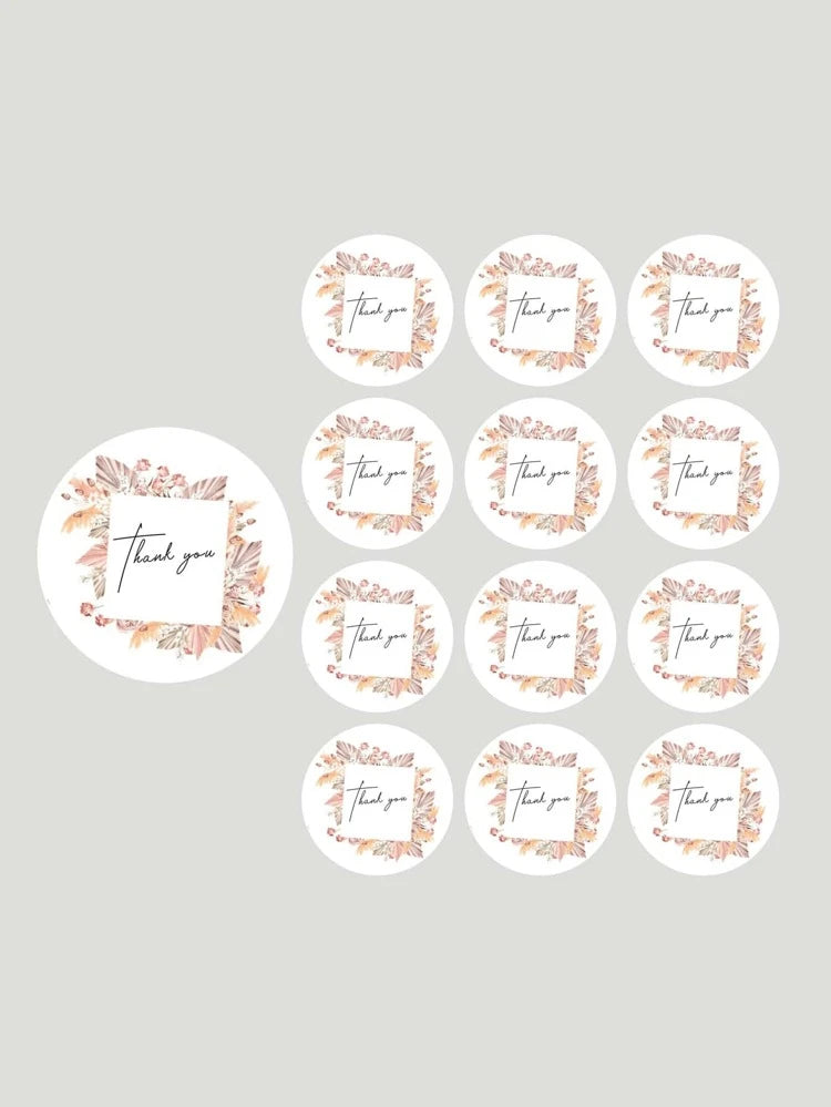 Pink leaf 1.5in sticker (12pcs)