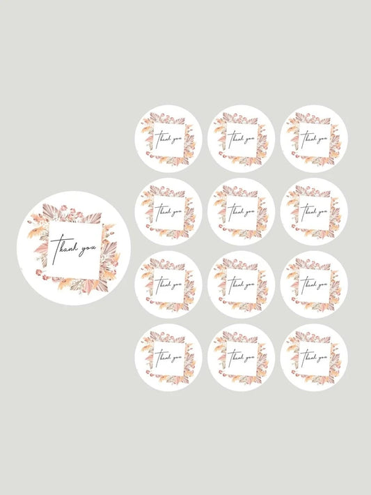 Pink leaf 1.5in sticker (12pcs)