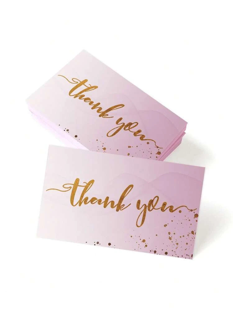 Pink marble thank you card