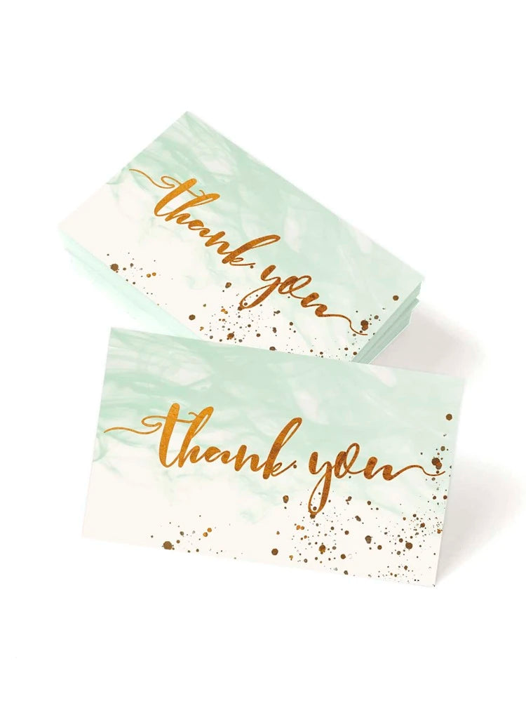 Green marble thank you card