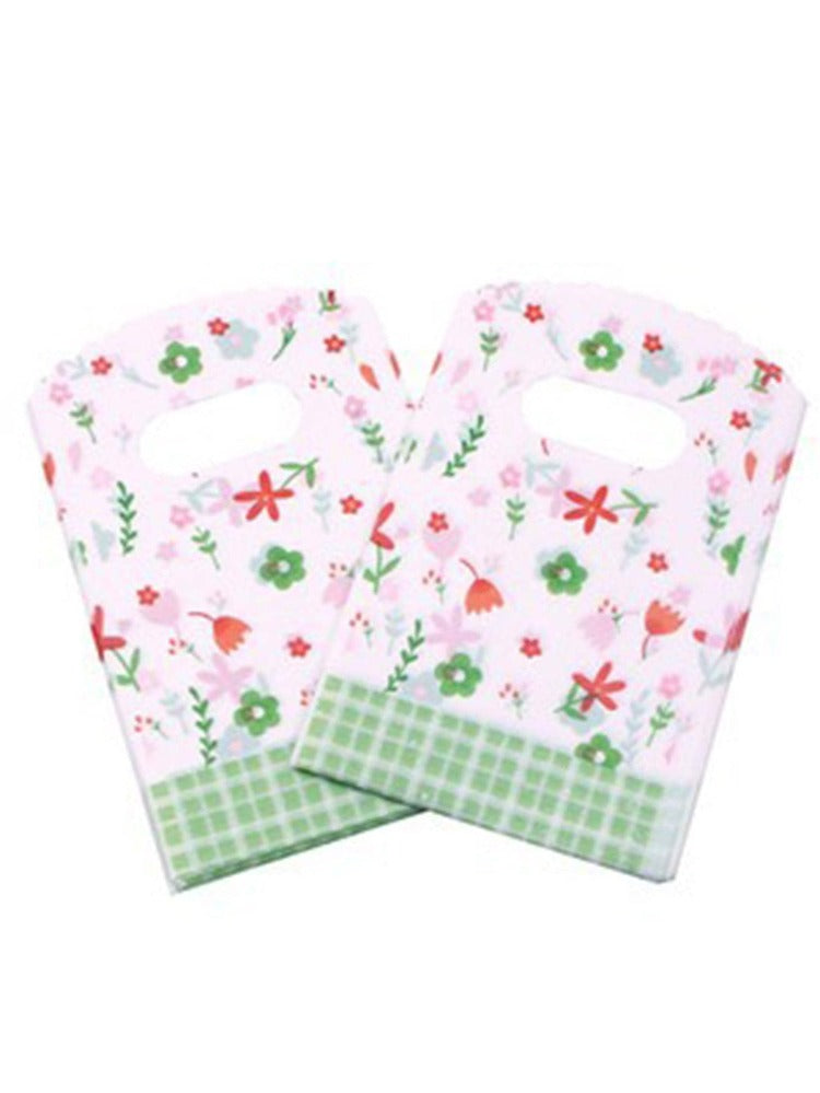 Green nini flowers 6x8in merch bags