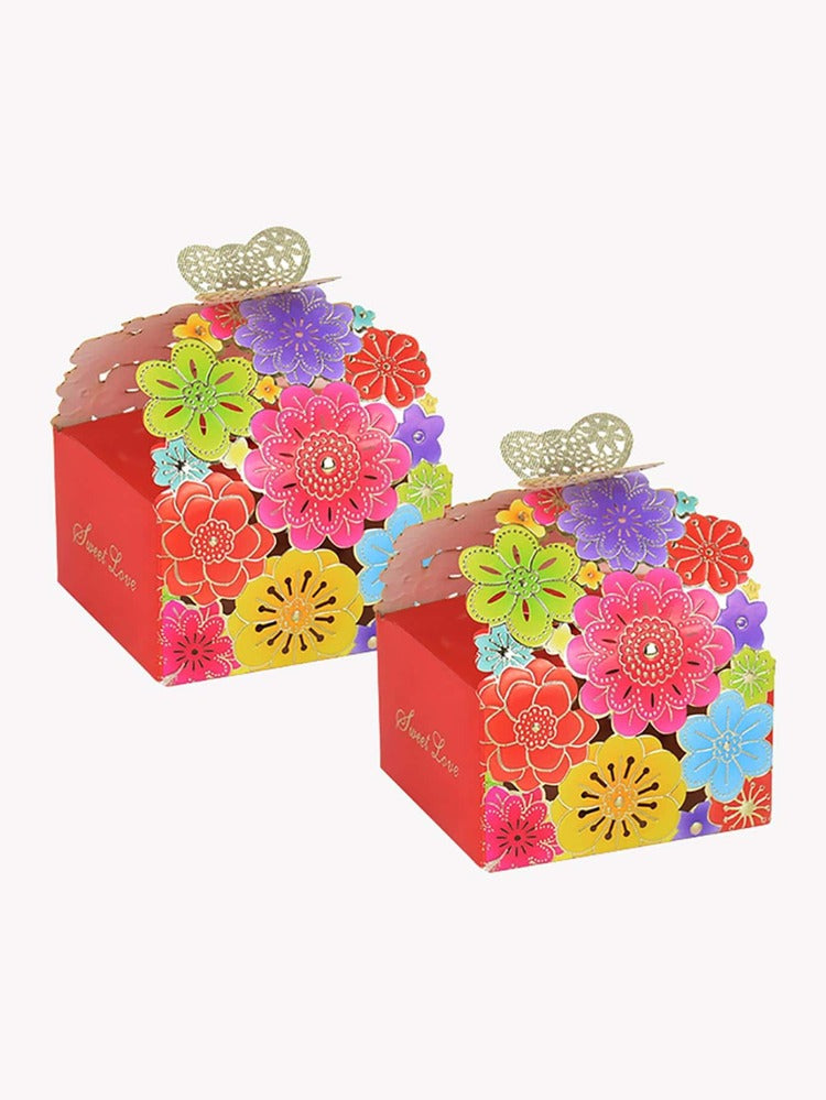 Red floral   2.8x2.6.3.1in box
