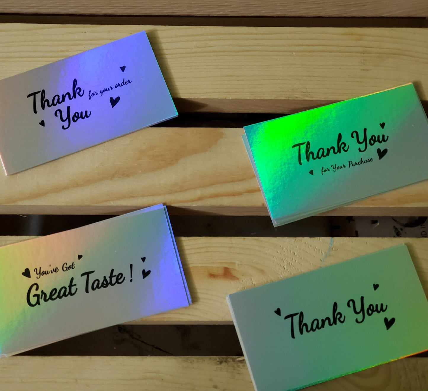 Holograficas thank you cards mix