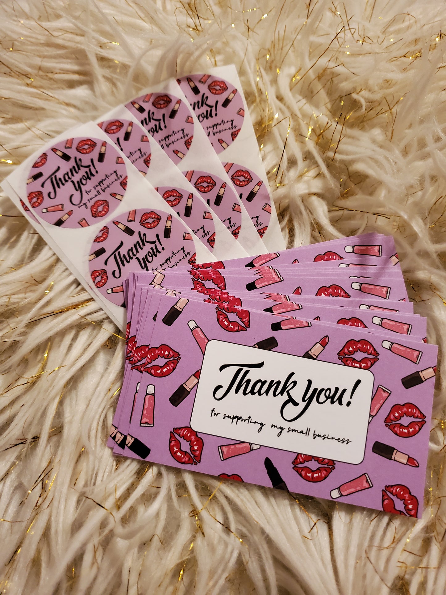 Maquilaje Gracias set 24 tarjetitas +24 stickers