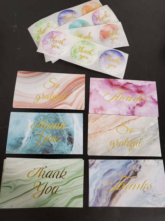 Water color set 24 tarjetas + 24 sellitos