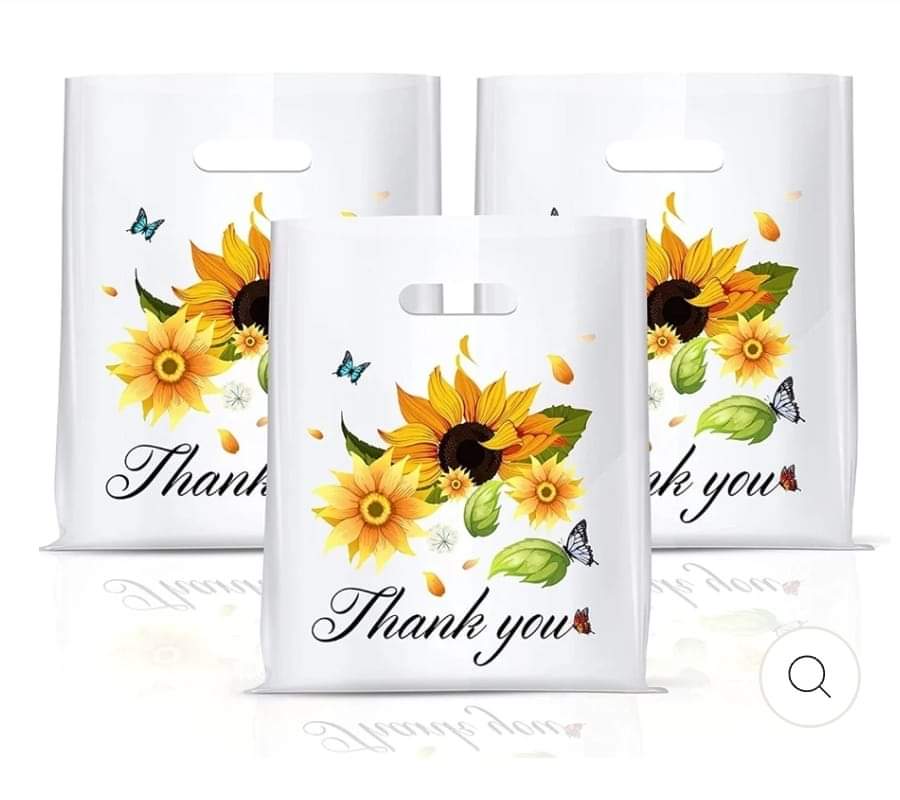 Sunflower thank you merch bag 9x12in