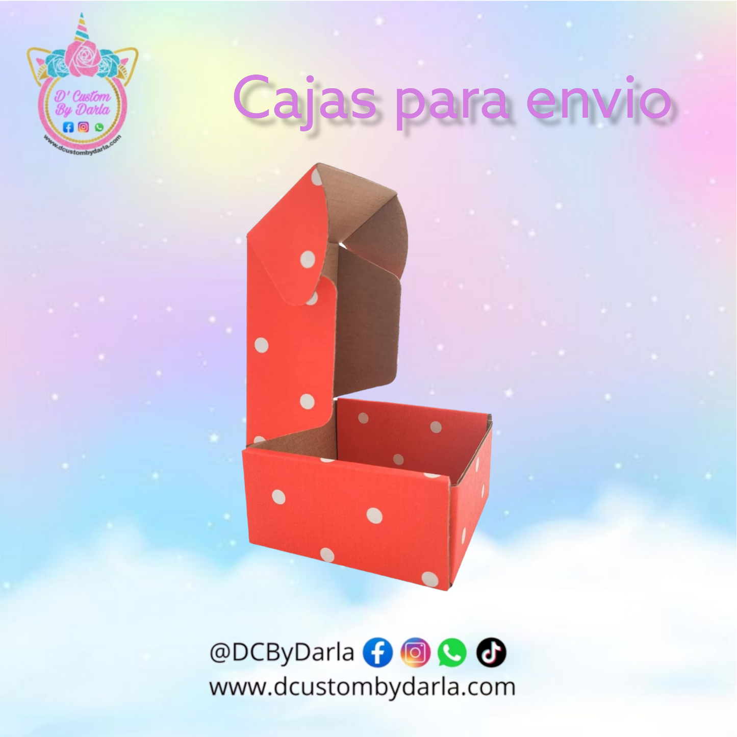 Caja red dots 4x4x2in