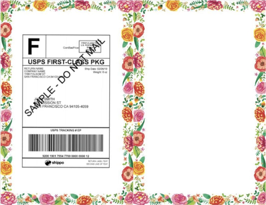 Borde de flores hojas de etiqueta