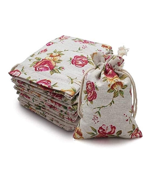 Bolsitas de tela de rosas