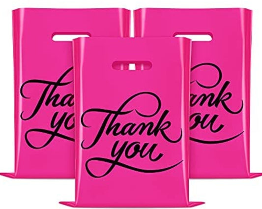 Thank you merchandise bag Pink 12x15in