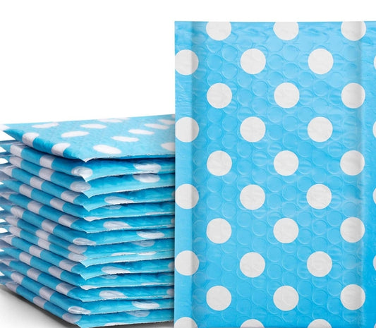 Blue Dots bubble mailers 4x8in