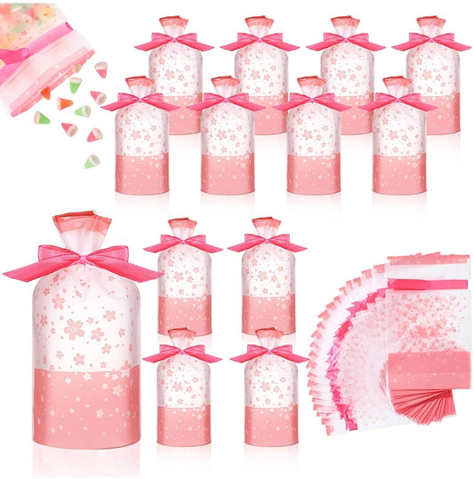 Pink flowers 6x9in gift bags