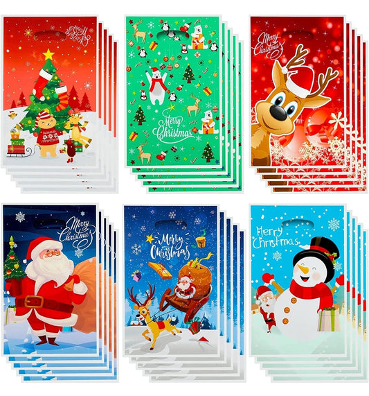 Snow man and santa merch bags 6x9in