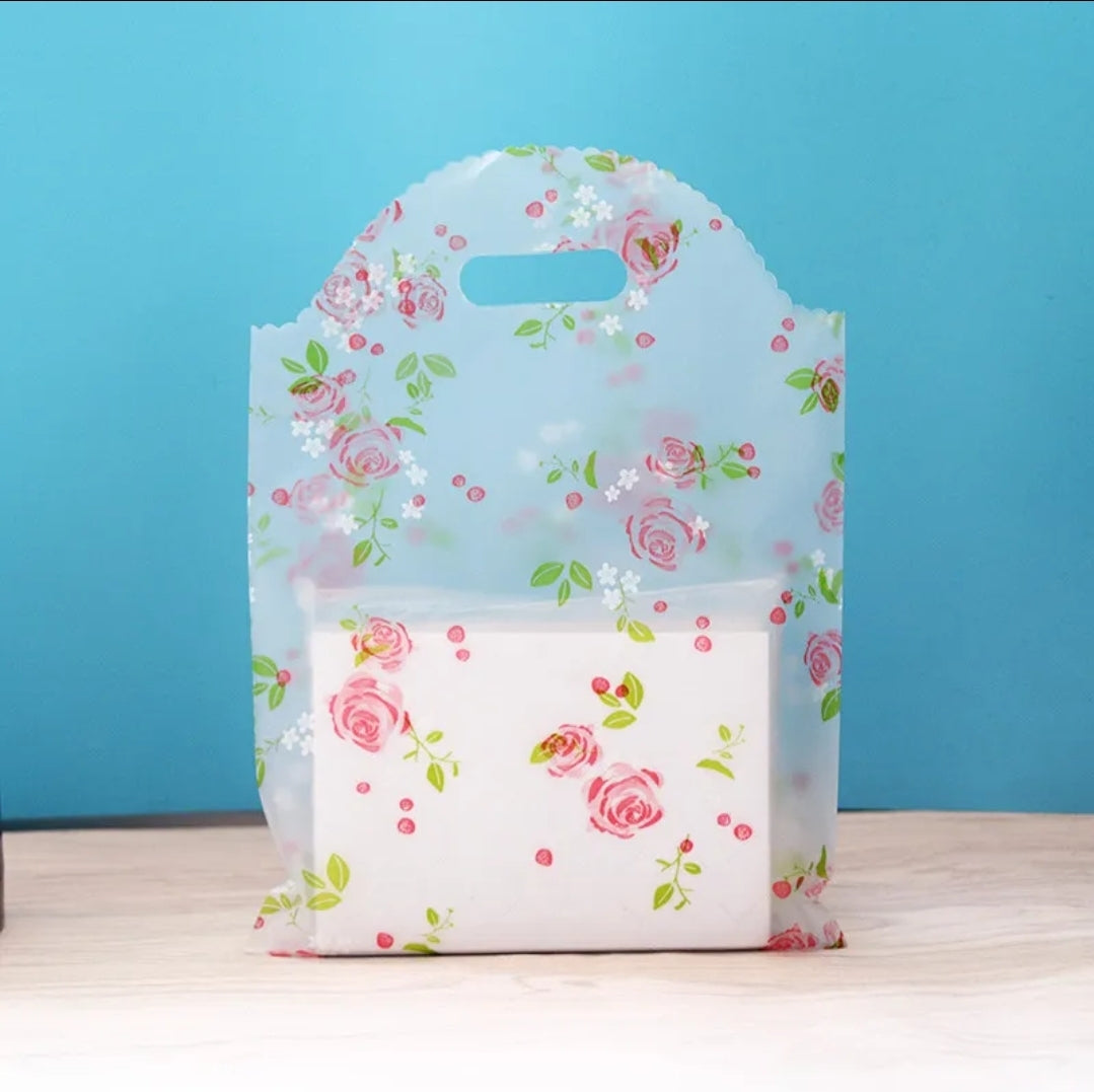 Clear Vintage Flowers Merch bags 8x10in