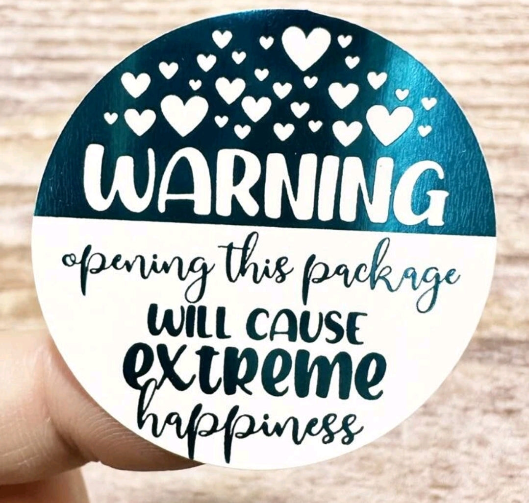 Turquesa warning 1.5in sticker (12pcs)
