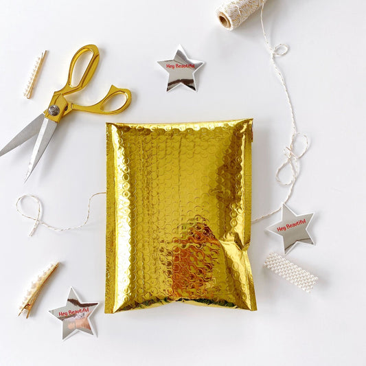 Gold  bubble mailers 4x8in