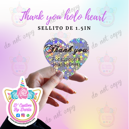 Thank you holo heart 1.5in