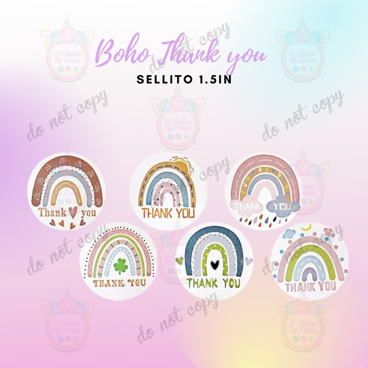Boho thank you 1.5in